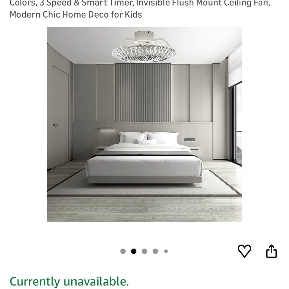 Elegant Crystal Ceiling Fan Light